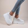 Fashion 2025 NEW White Wedge Sneakers Shoes Platform Breathable Hollow Shoes Chunky Platform Heel Pumps Shoes Women Heels