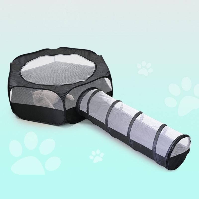 Складная трубка для кошек и игровая палатка-манеж, игровой тоннель, домик, игровая трубка для собак, устойчивая к царапинам, игрушка для снятия скуки питомца, для игры в помещении