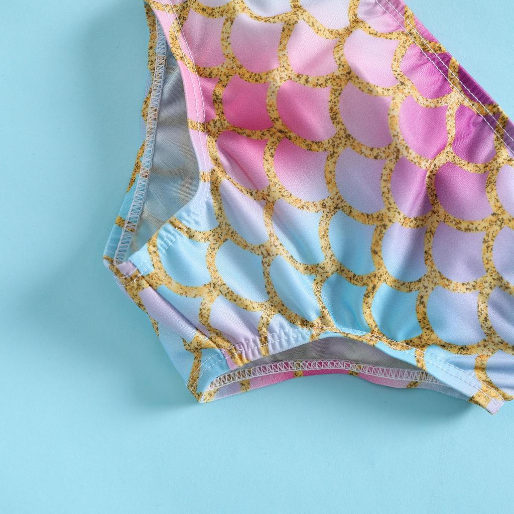 Girls' Mermaid Tassel Bikini Set - Summer Split Swimsuit for Children