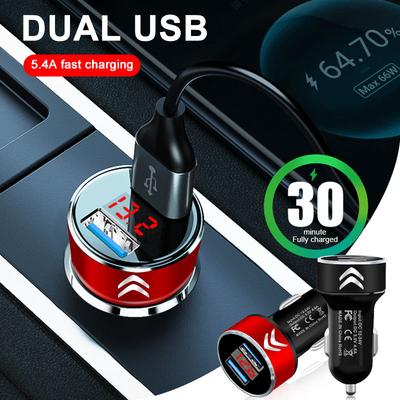 1 шт. 2 USB-порта Быстрая зарядка Цифровой дисплей Автомобильные зарядные устройства Автозапчасти Для Citroen C2 C3 C4 C5 C6 C1 DS3 DS4 DS5 DS7 Xsara Berlingo Saxo Picasso