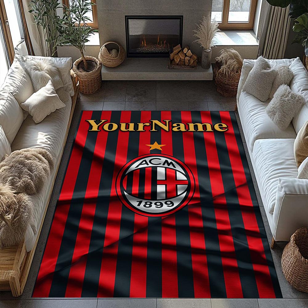 Ac Milan Personalized Name Floor Mat Perfect for Outdoor Decorate room Entryway Living Rooms Antislip Carpet Anime Office Decor