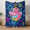 1Pc Pink Bear Ornament Snowflakes Blanket Soft And Comfortable Casual Warm Camping Travel Christmas Halloween Gift M921139