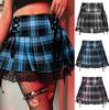 Новинка 2021 года, женская юбка в готическом стиле на шнуровке, розовая полосатая клетчатая плиссированная юбка с кружевной отделкой, панк-темная академическая эстетичная одежда для девочек