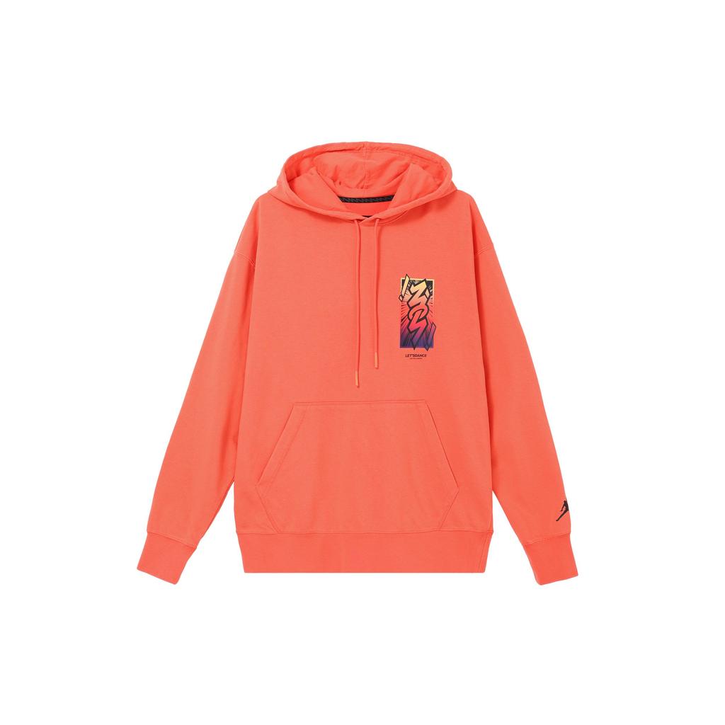 Jordan Dri-Fit Zion Hoodie Pullover Long Sleeve Men Activewear Top Orange Red DH0599-635