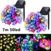 22.96FT 50 LED Flower Lights Solar Christmas Led String Lights For Home Wedding Party Fairy Solar Lights Outdoor Garden Fence Light