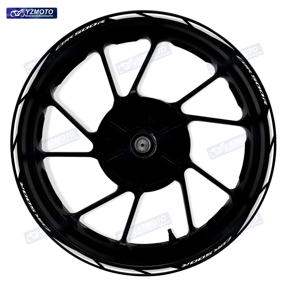 For Honda CBR500R CBR 500R Motorcycle 17 Inch Front Rear Wheel Racing Decal Reflective Decorative Hub Stripe Rim Stickers
