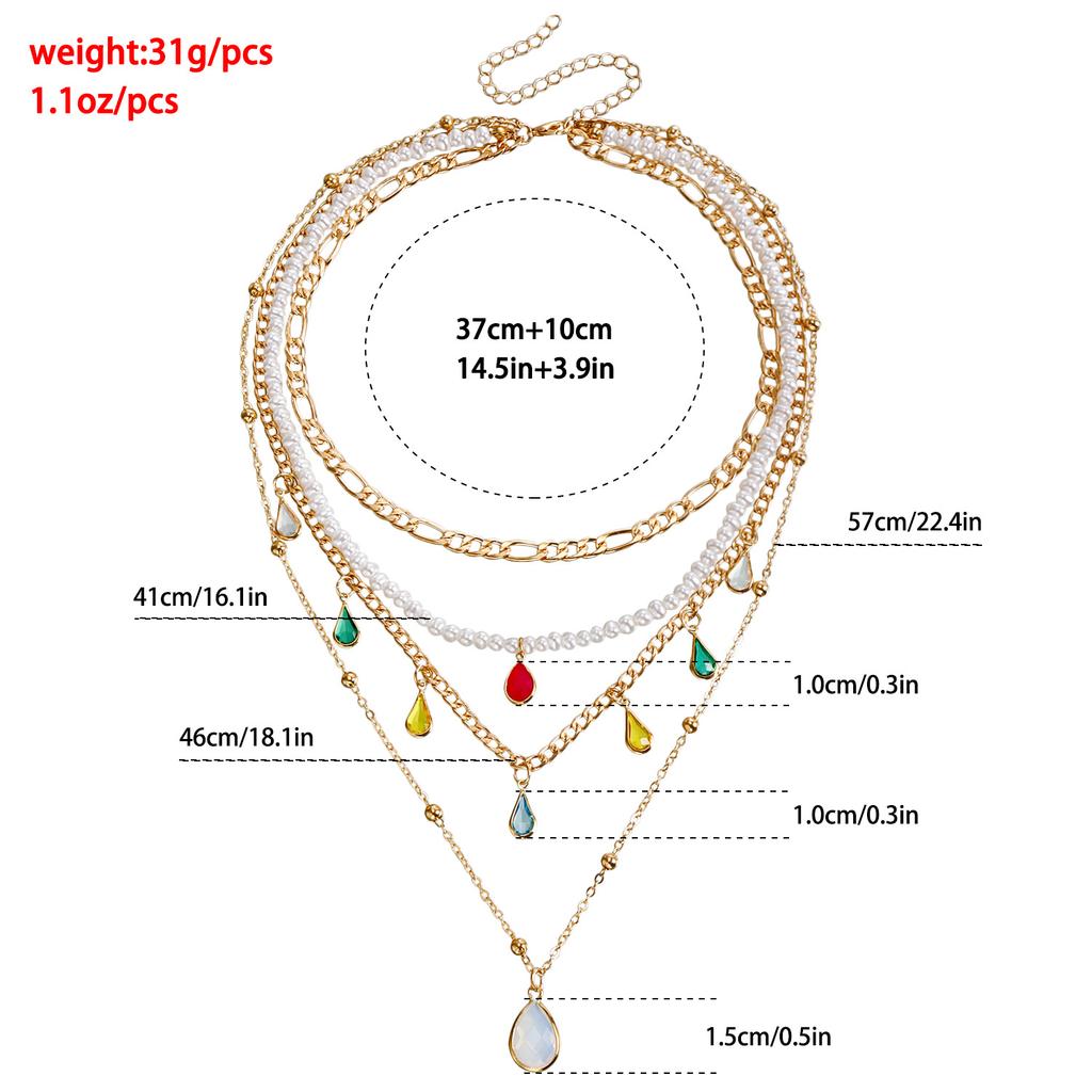 Bohemian Multi-layered Beaded Necklace Colorful Boho Beaded Necklace for Women Ethnic Jewelry Accessories