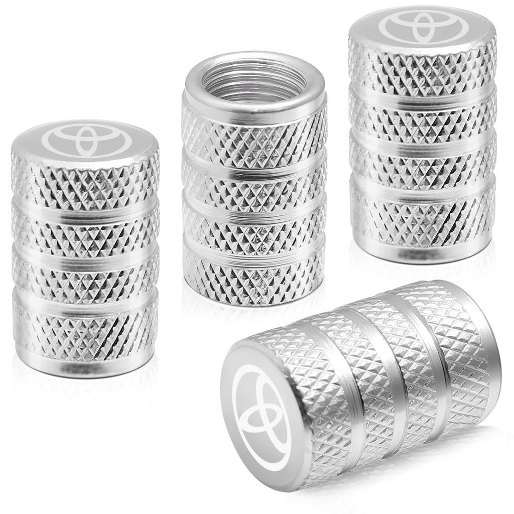 Sondsilen Колпачки клапанов для шин автомобиля и мотоцикла, 4 шт., серебристый алюминий