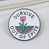 Smiling Flower Pattern Enamel Brooch - Cute Round Alloy Badge Ornament