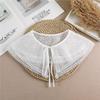 Lace Fake Collar Women Detachable Collars For Women False Collar Embroidery Floral Lolita Lapel Half Shirt Shawl Wrap Decoration