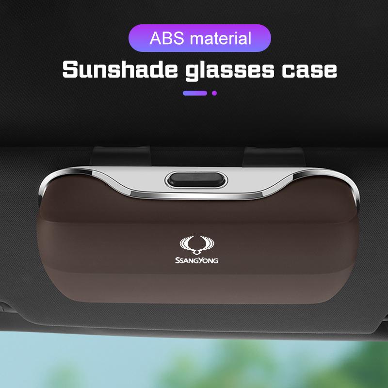 Car Visor Glasses Box Eyeglass Case For SsangYong Korando Rexton Actyon RODIUS Kyron M200 Musso Sunglasses Holder Accessories WW25