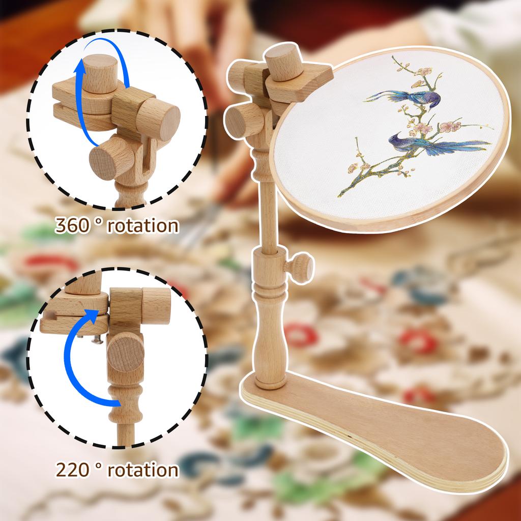 Буковый вышивальный станок-пяльцы, регулируемая подставка для пялец для вышивания крестом, настольная подставка, инструменты для шитья, рукоделия