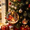 Christmas Party Supplies Glowing Clear Ball Ornament, Light Up Story Decoration with Warm LED Unique Holiday Souvenirs Light, Mini Scene Xmas