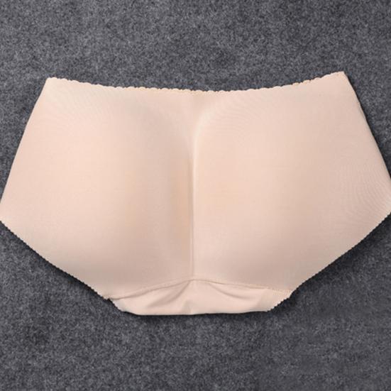 Women Seamless Solid Color Butt Enhancer Hip Lifting Panties Padded Underwear