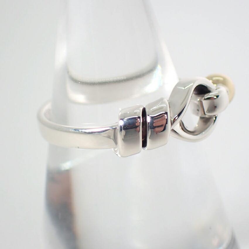 [Used] TIFFANY 925/750 Hook and Eye Combination Ring / Size 9 / G455-25