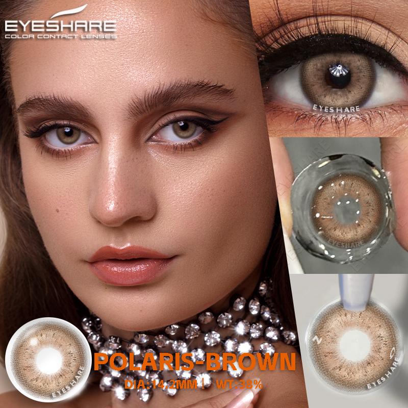 Eyeshare 2pcs Korean Color Contact Lenses for Eyes Blue Eye Contact Lens Brown Contacts Natural Gray Cosmetic Pupils for Eyes