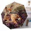 Deer  Automatic Umbrella Folding Umbrella with 8 Ribs Durable Plastic & Iron Durable Everyday Carry Umbrella