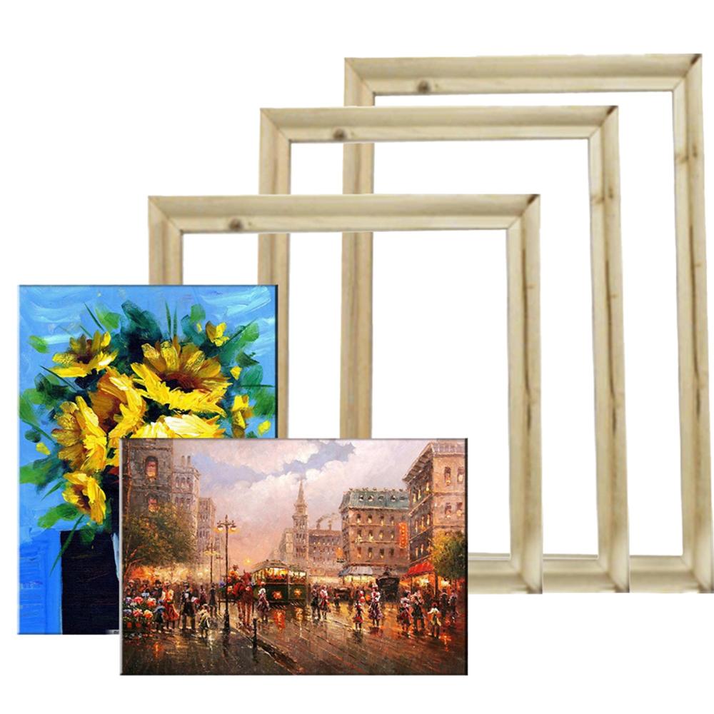 Wall Art Modern Wooden Natural Picture Wood Frame Solid Wood Frame Canvas Oil Painting Photo Frame