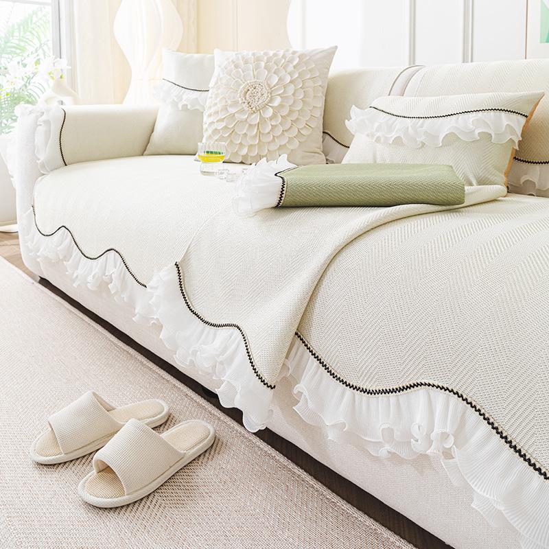 Summer Cool Sofa Cushion French Skirt Cool Seat Cushion New Special-Shaped One-Piece Combination Sofa Cover
