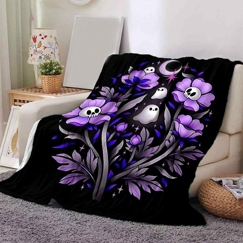 1pc Skeleton Ghost Flower Blanket  Home Decorative