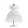 Flower Girl Wedding Banquet Lace Long Dress For Kids Elegant Lace Bow Birthday Party Dress Pageant Ball Gown Formal Dress