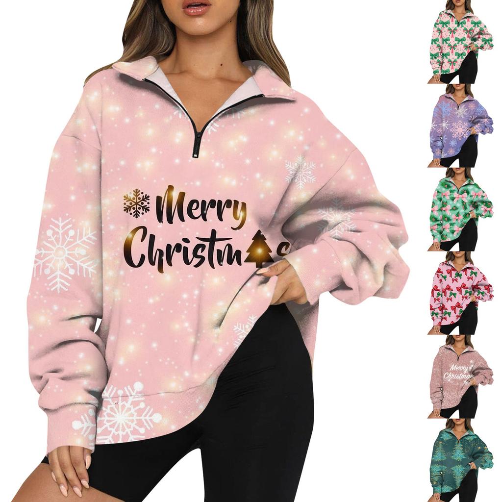 Женская мода повседневная толстовка с длинным рукавом и принтом на молнии с высоким воротом и заниженными плечами