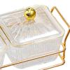 Creative Divided Serving Platter with Lid Appetizer Serving Tray Snack Dishes Food Storage Box Nuts Tray for Nuts Fruits