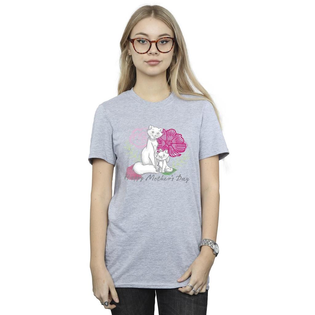 Disney Womens/Ladies The Aristocats Mother´s Day Cotton Boyfriend T-Shirt