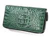 W Round Zipper Caiman Crocodile Long Wallet Dark Green Berry Part Used [Godan] spcw8055cpBelly/DarkGreen