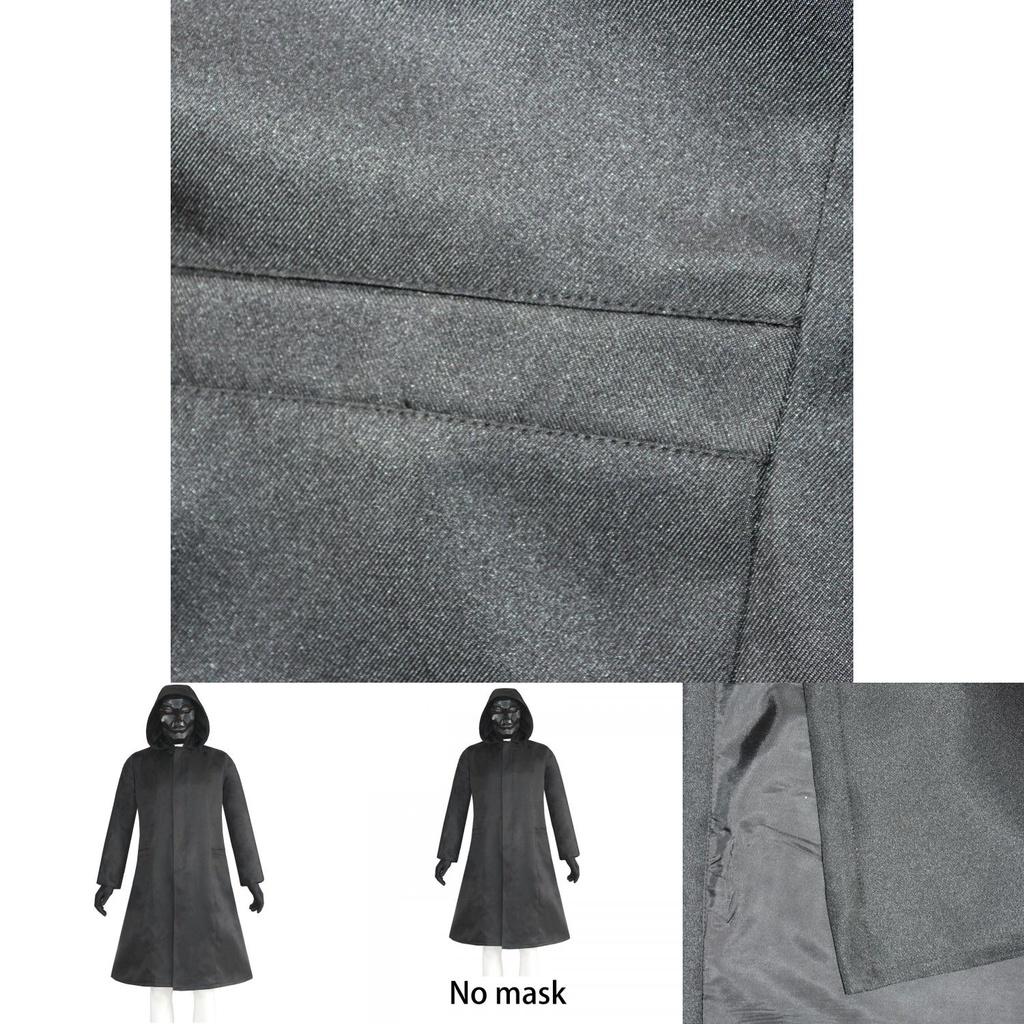 Костюм Босса Игры в кальмара, Костюм Фронтмена, Черная куртка, Пальто, Наряд для Хэллоуина