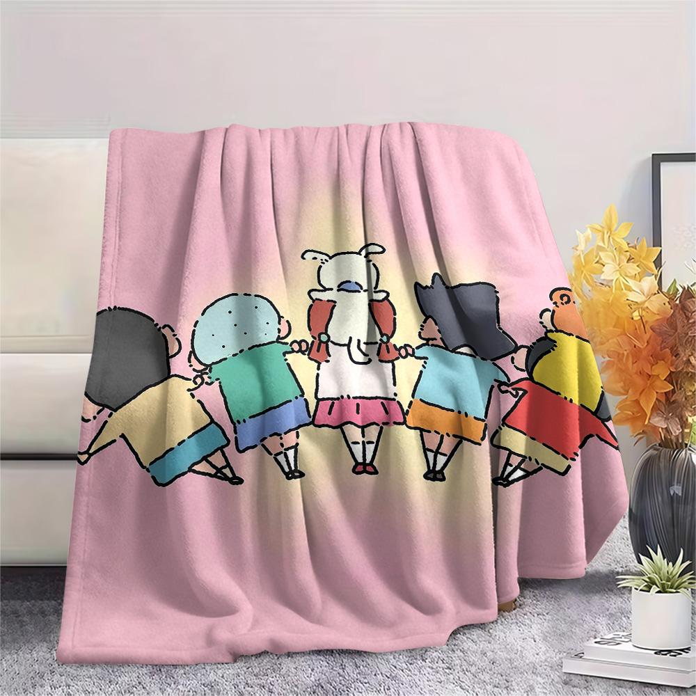 Crayon Shin‑chan Flannel Blanket, High quality Comfortable for All Seasons, Home Decor, Warmth and Comfort