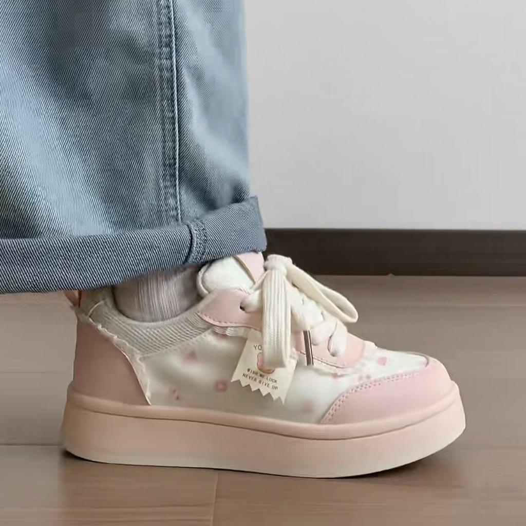 Dopamine Summer Breathable Board Shoes Women's New Platform White Shoes Trendy Versatile Niche Bread Shoes