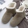 Men and Women Winter Slippers Warm Plush Slip-on Couples Home Floor Shoes Anti-slip Comfortable Flats Female Warm Faux Fur Slippers