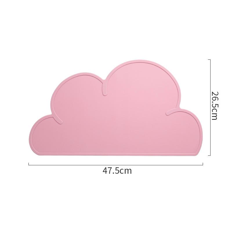 Kitchen Table Cloud Shape Silicone Baby Place Mat Non-slip Heat Resistant Waterproof Dinning    Bowl Plate S