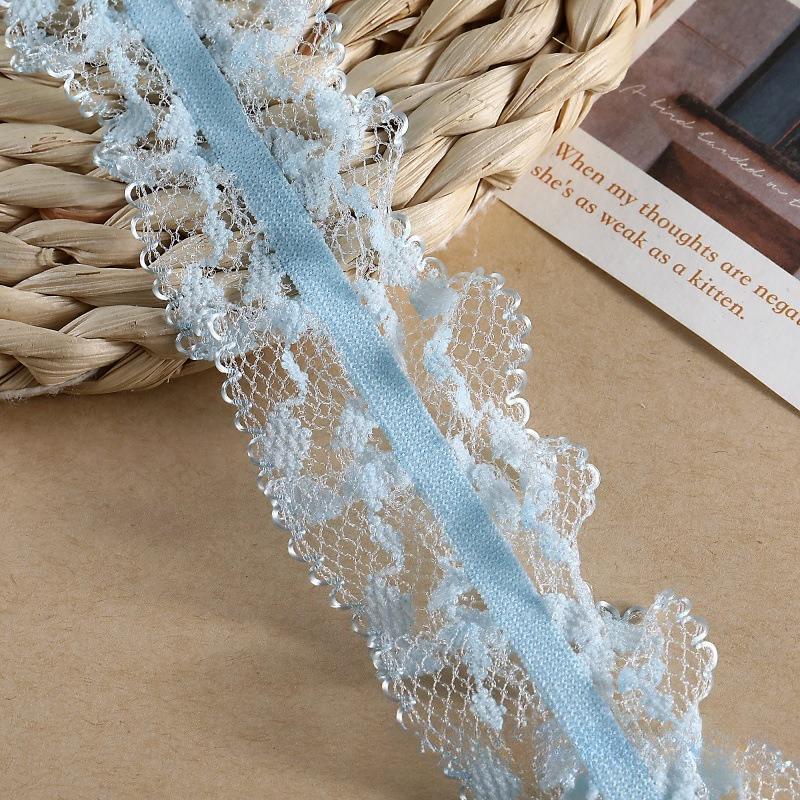 11M Lace Ribbon Ruffled Tulle Elastic DIY Decorative Material Clothing Accessories for Chic Style Lace Fabric 1 Yards