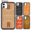 Чехол для телефона Krajews Basketball Court Diagram для iPhone 14 5 6s 7 8 plus X XR XS 11 12 13 pro max Samsung S21 S22ultra Plus