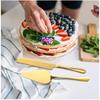 2PCS Stainless Steel Pizza Knife Wedding Birthday Potluck Cake Knife Shovel Baking Set Cut Toast Serrated Bread Knife