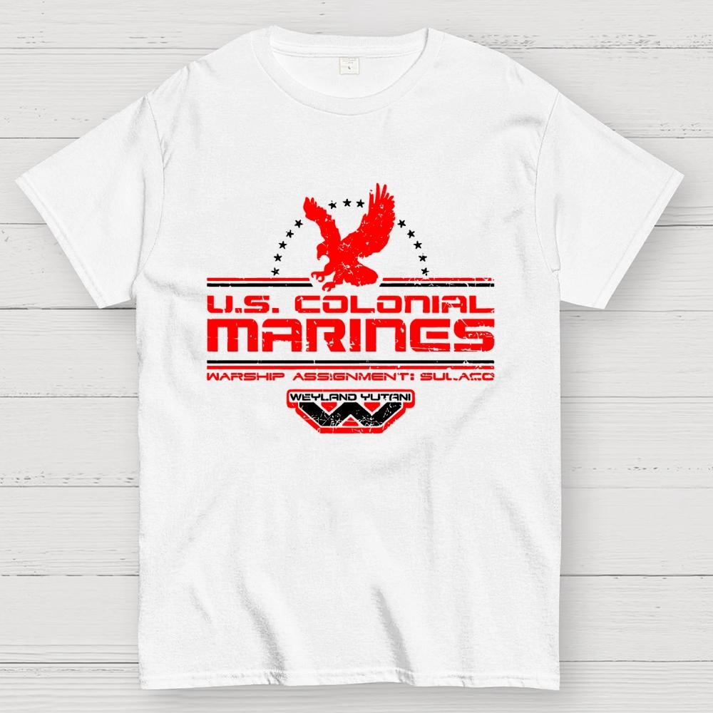 US Colonial Marines Eagle Unisex 100% Cotton Summer Casual Cool Loose T-Shirt
