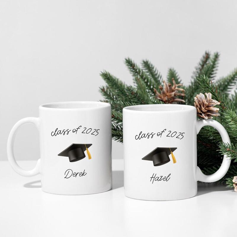 2025 Custom College Graduation Ceramic Mug Handmade Drinkware Unique Graduation Gift Personalized Class of 2025 Senior Graduate