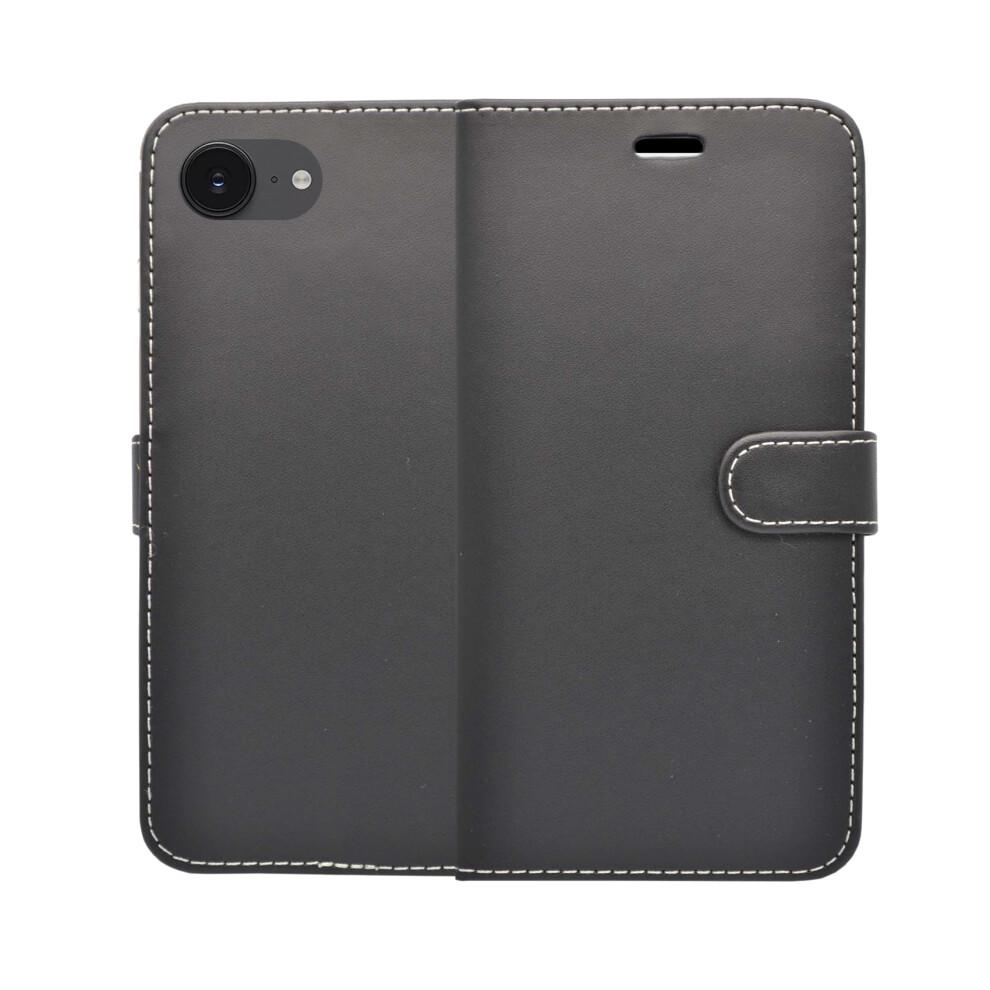 (Black) For iPhone 16e Wallet Flip PU Leather Phone Case