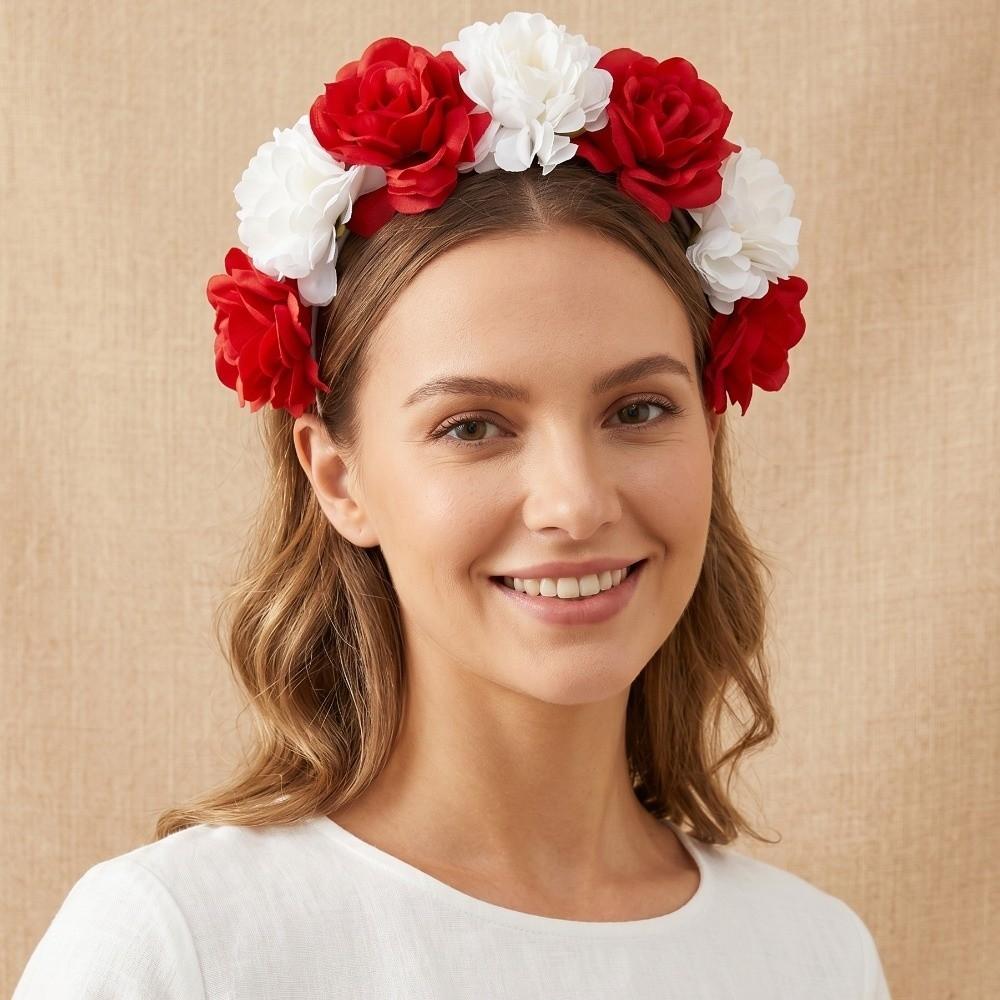Vintage Artificial Flower Crown Romantic Bohemian Hair Accessories Colorful Floral Headband Women