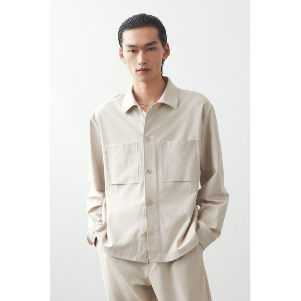 H M Regular Fit Twill oversHirt Beige