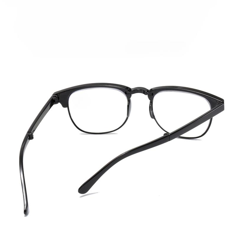 Men Women Portable Foldable Reading Glasses Vintage Anti Blue Light Ultra Light Far Sight Eyewear