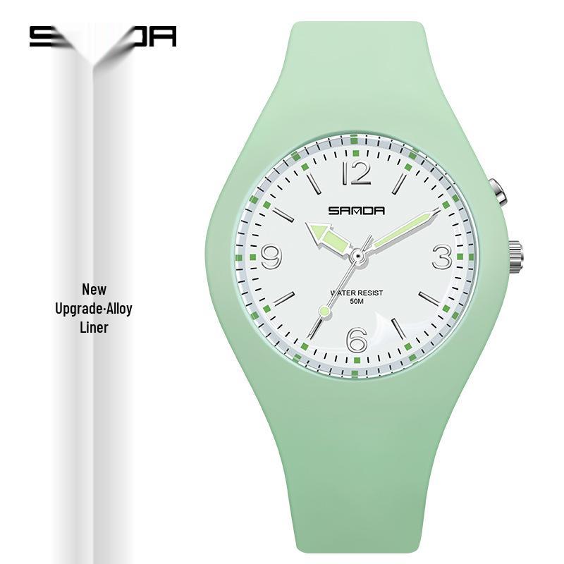 Sanda Макаронный цвет Флуоресцентные Водонепроницаемые Спортивные Часы для Мужчин и Женщин