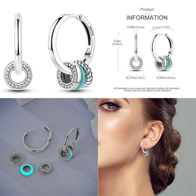 2024 New Earring for Women 925 Silver Sparkling Star Butterfly Heart Tassels Feather Hoop Earrings Engagement Wedding Jewelry