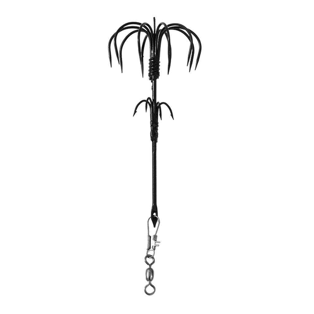 Крючок для кальмара из нержавеющей стали, Двойной крючок для джиг-приманки для ловли осьминога, Крючок для ловли кальмара, Крючок для морской рыбалки, Снасть