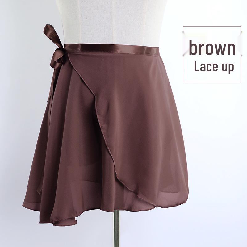 Взрослая шифоновая сетчатая балетная юбка - средней длины, большой клёш, цельная на завязках