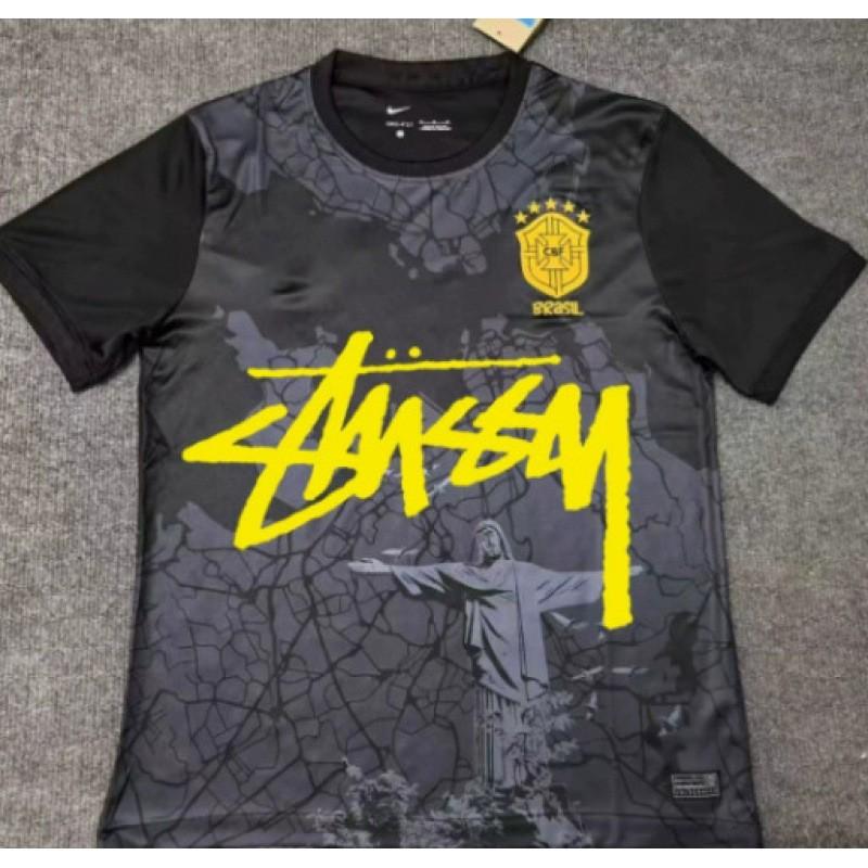 Stussy Signature Soccer Jersey Retro Brazil Argentina Portugal Football Training Shirt Men Women Short Sleeve