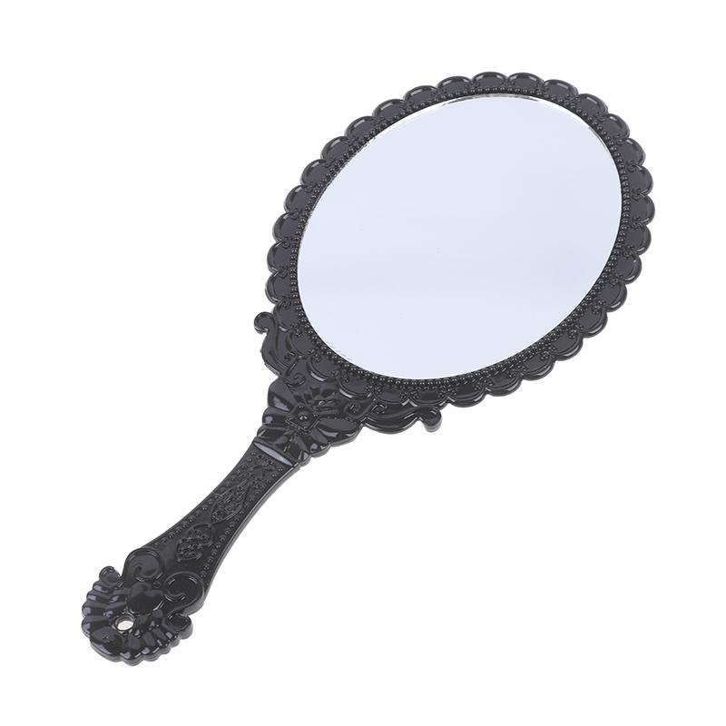 Винтажное резное портативное косметическое зеркало для макияжа, ручное зеркало с ручкой, косметическое