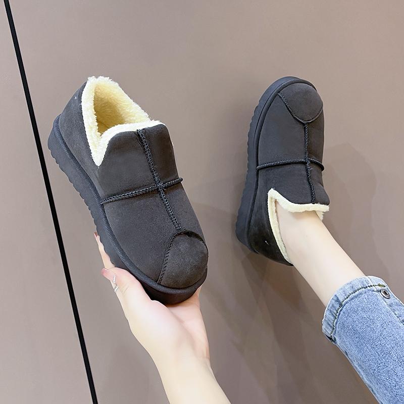 Модные AJGS 2024 Зимние ботинки Женские короткие утепленные хлопковые ботинки Нескользящие Зимняя новая обувь Студенческая женская обувь Черные ботинки